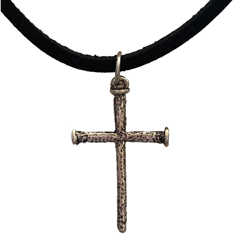 Silver Cross Necklace and Earring Set